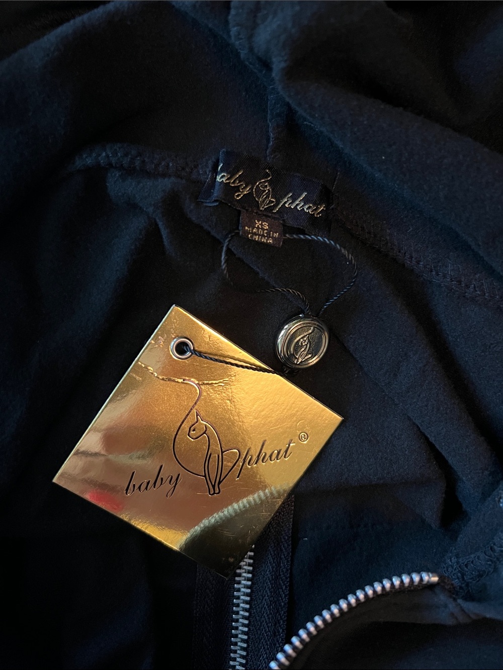 Baby Phat Black Hoodie with Gold Logo Tag - Picture 8 of 10